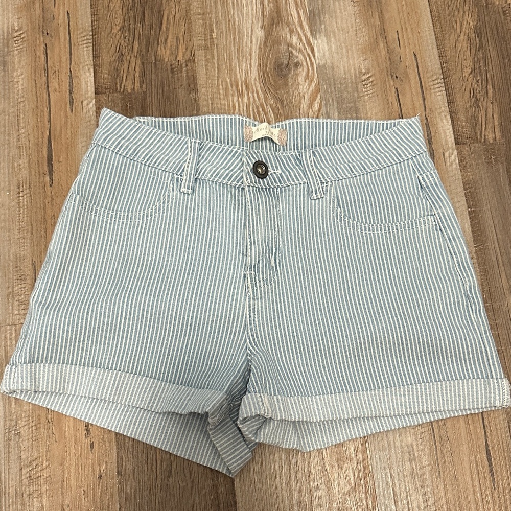 Blue Striped Women's Shorts